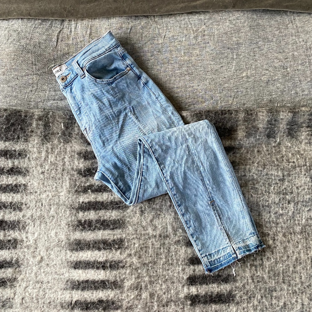 Pistola High-Waist Light Wash Cropped Jeans